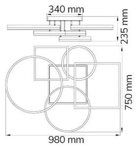 Wofi 11981 - LED Stmievateľný prisadený luster VAASA LED/80W/230V