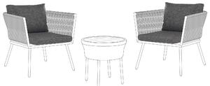 Sada poťahov na záhradné vankúše tmavosivá polyester odolnosť voči UV žiareniu minimalistický štýl záhrada exteriér