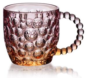 Affekdesign Sklenený hrnček VINI PEARL 350 ml fialový/hnedý