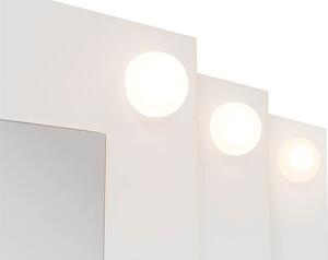 Kozmetický stolík s LED zrkadlom 110x140x40 cm, biely