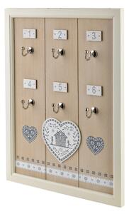 Mondex Skrinka na kľúče STACY Heart 40x30 cm biela/hnedá