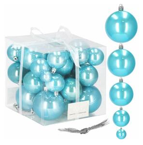 SPRINGOS Vianočné banky perleťová modrá - sada 37ks