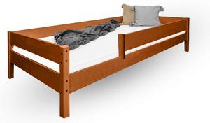 LU Detská posteľ s ochrannou bariérkou Mix - teak Rozmer: 140x70