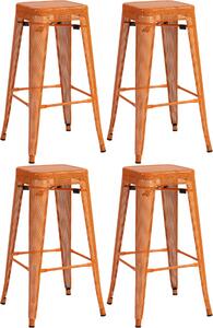 Kovová barová stolička Fletcher (SET 4 ks) - Oranžová