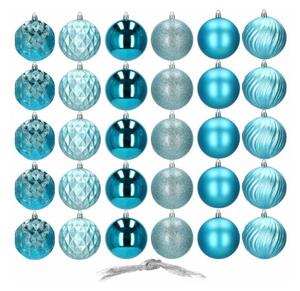 SPRINGOS Vianočné banky modré mix - 8cm, sada 30ks
