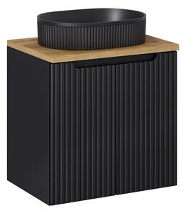 Comad Skrinka s umývadlom Nova Black Beyond II s umývadlom 60 cm čierna/dub evoke