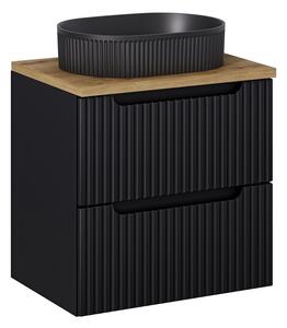 Comad Skrinka s umývadlom Nova Black Beyond I s umývadlom 60 cm čierna/dub evoke