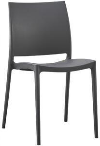 Plastová stolička Meton - Tmavo sivá
