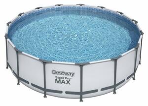 Bestway Okrúhly nadzemný bazén Steel Pro MAX s kartušovou filtráciou, schodíkmi a plachtou