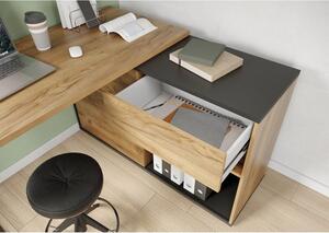 Písací stôl Korin (grafit, dub navarra)