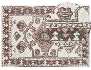 Koberec viacfarebný vlnený 160 x 230 cm s orientálnym geometrickým vzorom ručne všívaný boho obývacia izba spálňa