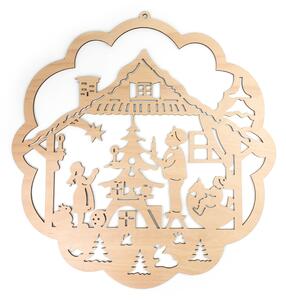 Veselá Stena Drevená nástenná dekorácia Vianočná atmosféra