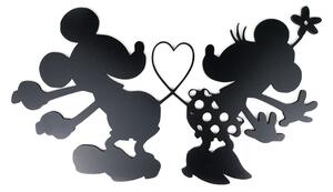 Veselá Stena Drevená nástenná čierna dekorácia Zamilovaní Mickey a Minnie na Zámku