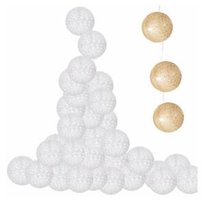 SPRINGOS LED svetelná reťaz Bavlnené gule 6cm - 6m, 30LED, 3xAA, teplá biela