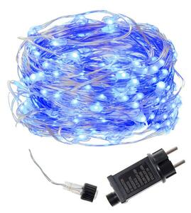 SPRINGOS LED reťaz Nano - 48m, 480LED, 8 funkcií, IP44, modrá
