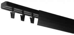Dekodum PVC stropná lišta s krytom jednoduchá čierna Dĺžka koľajnice (cm): 160, Typ prichytenia: Žabky
