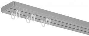 PVC stropná lišta dvojitá šedá Dĺžka koľajnice (cm): 120, Typ prichytenia: Žabky
