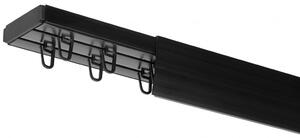 PVC stropná lišta s krytom dvojitá čierna Dĺžka koľajnice (cm): 120, Typ prichytenia: Žabky