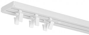Dekodum PVC stropná lišta dvojitá biela Dĺžka koľajnice (cm): 140, Typ prichytenia: Žabky