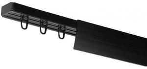 PVC stropná lišta s krytom jednoduchá čierna Dĺžka koľajnice (cm): 200, Typ prichytenia: Háčiky