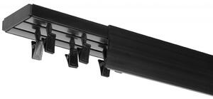 Dekodum PVC stropná lišta s krytom dvojitá čierna Dĺžka koľajnice (cm): 120, Typ prichytenia: Žabky