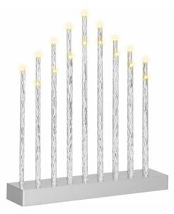 SPRINGOS LED vianočný svietnik - 17 sviečok, 29cm, 3xAA, strieborný