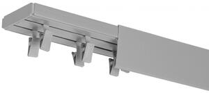Dekodum PVC stropná lišta s krytom dvojitá šedá Dĺžka koľajnice (cm): 130, Typ prichytenia: Háčiky