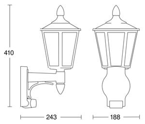 Steinel 617813 - Vonkajšie senzorové nástenné svietidlo L 15 1xE27/60W/230V IP44