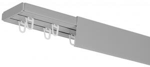 PVC stropná lišta s krytom dvojitá šedá Dĺžka koľajnice (cm): 130, Typ prichytenia: Háčiky