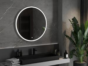 Mexen Gobi, LED okrúhle kúpeľňové zrkadlo s podsvietením 90 cm, 6000K, ochrana proti zahmlievaniu, 9801-090-090-611-00