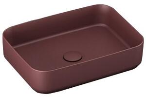Sapho, INFINITY RECTANGLE keramické umývadlo na dosku, 50x36 cm, Maroon Red, 10NF65050-2R