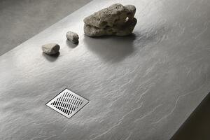 Gelco, MITIA sprchová vanička z liateho mramoru, obdĺžnik 140x90x3 cm, šedá, PMS14090