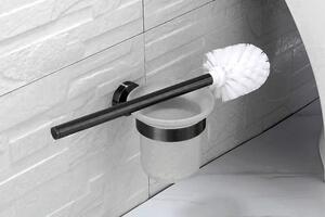 Rea príslušenstvo, závesný kovový stojan na WC s kefou MIST 06, čierna matná, REA-80031