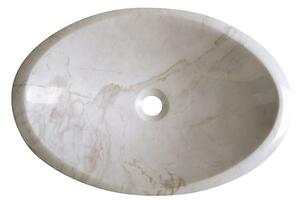 Sapho, BLOK 16 kamenné umývadlo 58x14x38cm, biely mramor, leštený