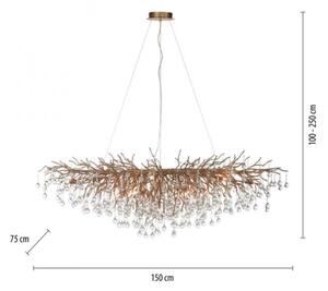 Paul Neuhaus 2031-11 - Luster na lanku ICICLE 15xG9/40W/230V 75x150 cm mosadz