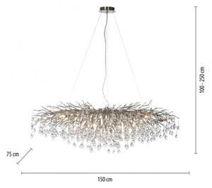 Paul Neuhaus 2031-55 - Luster na lanku ICICLE 15xG9/40W/230V 75x150 cm chróm