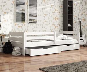Detská posteľ z masívu EGO so šuplíkmi - 200x90 cm - biela