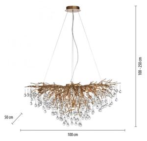 Paul Neuhaus 2192-11 - Luster na lanku ICICLE 10xG9/40W/230V 50x100 cm mosadz