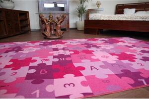 Dywany Lusczow Detský koberec PUZZLE fialový