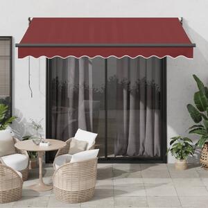 Maison Exclusive – Manuálna markíza, 3 x 2,5 m, bordová farba, 100% polyester