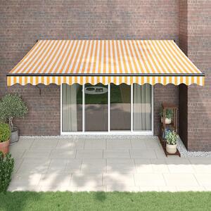 Maison Exclusive – Manuálna markíza, 4,5 x 3 m, prúžkovaná (žltá a biela)