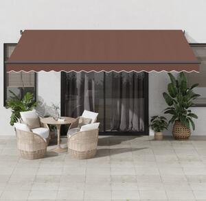 Maison Exclusive – Manuálna markíza, 4,5 x 3,5 m, hnedá, 100% polyester