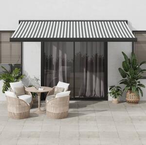 Maison Exclusive – Manuálna markíza, 4 x 3 m, pruhovaná (antracitová a biela)