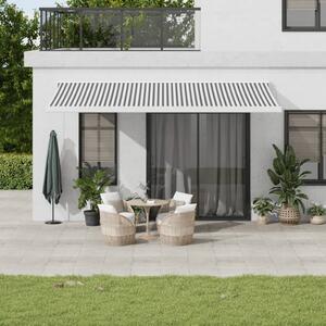 Maison Exclusive – Manuálna markíza, 5 x 3 m, pruhovaná (antracitová a biela)