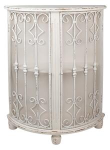 Krémová antik polguľatá drevená skrinka Kolun - 81*32*103 cm - Clayre & Eef