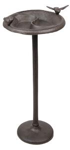 Hnedé liatinové náustok/krmítko pre vtáčiky na vysokej nohe - 23*25*52 cm - Clayre & Eef