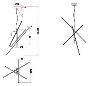 Trio - LED Stmievateľný luster na lanku TIRIAC 3xLED/8,5W/230V biela