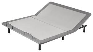 Elektricky nastaviteľný rošt postele sivý železo polyester 180 x 200 cm diaľkové ovládanie nastaviteľná výška nôh