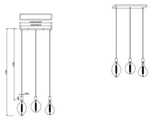 Trio - LED Stmievateľný luster na lanku GINSTER 3xE27/8W/230V