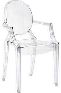 Dizajnová stolička s opierkami Louis Ghost